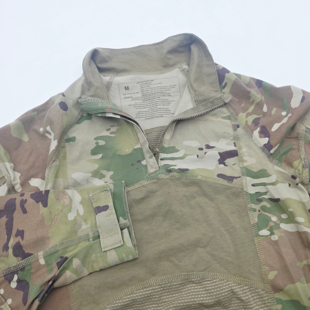 Massif Advanced Combat FR 1/4 Zip Shirt OCP Camo Flame Resistant Mens Medium